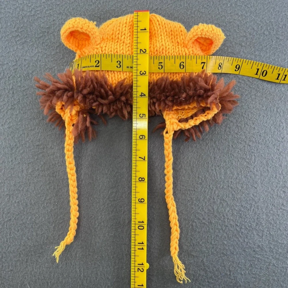 Handmade Unisex Baby Lion Costume Knit Hat and Shorts Set Orange Newborn Safari